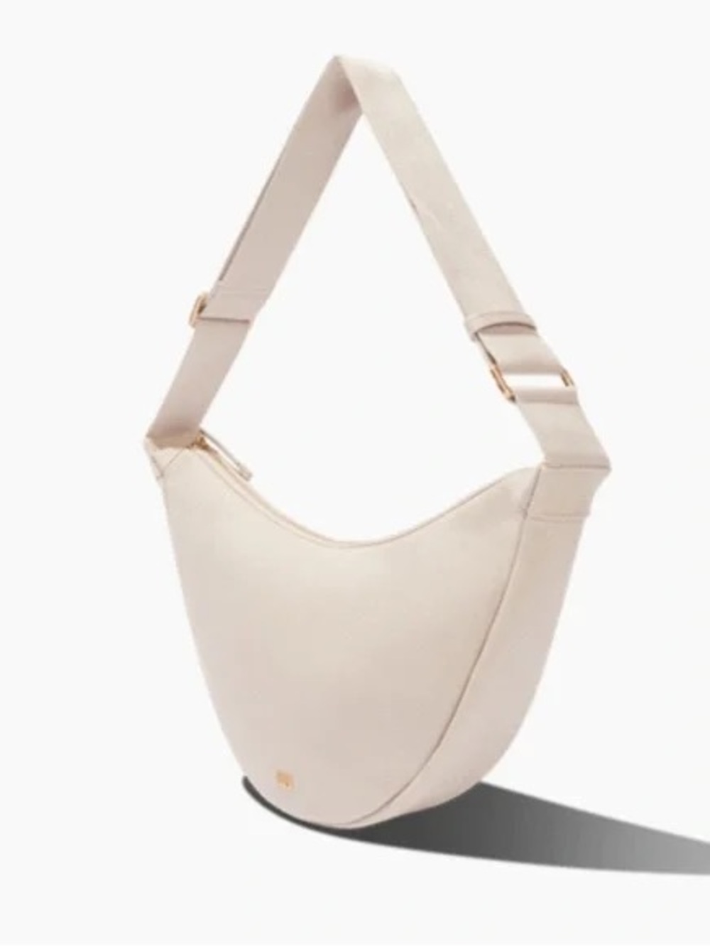 July Cream Crescent Shoulder Bag Minimalist Contemporary Hobo Purse - Picture 2 of 6